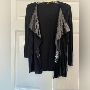 Belldini Black Sequins Cardigan Size Small